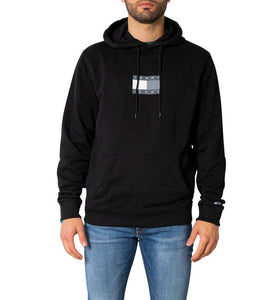 Sweat Noir à Capuche avec Logo Noir et Blanc