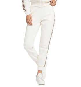 Pantalon Blanc en Coton Mélangé