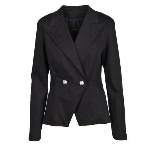Blazer Noir en Coton Mélangé