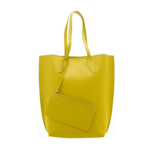Petit Tote Bag Jaune en Cuir