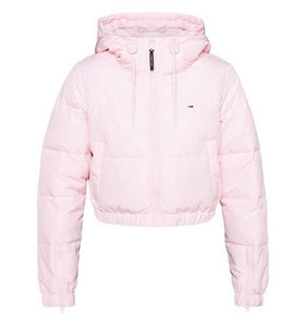 Doudoune Rose Courte avec Logo