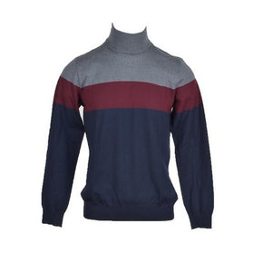 Pull Tricolore en Laine Mélangée