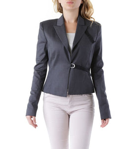 Blazer Gris en Laine Mélangée