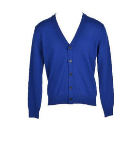 Cardigan Bleu en Laine Mélangée