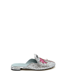 Mules Argentées en Cuir