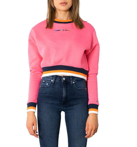 Sweat Rose en Coton Mélangé