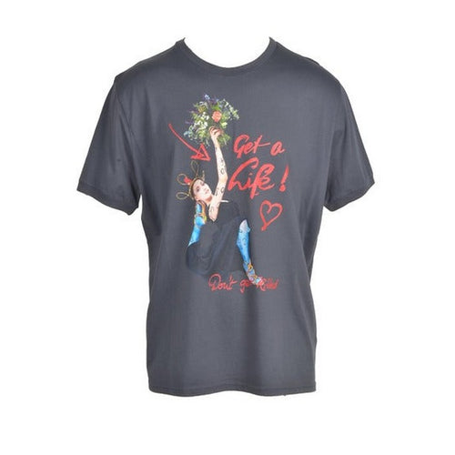 T-Shirt Gris Imprimé "Get a Life"