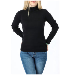 Pull Noir en Coton Mélangé