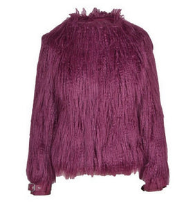 Veste Violette en Fausse Fourrure