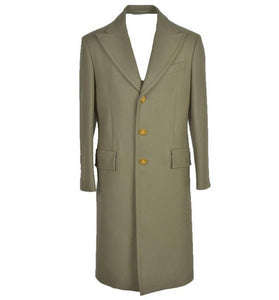 Manteau Vert en Laine