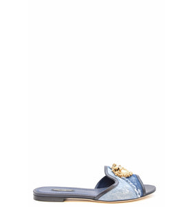 Sandales Bleues d'Azur en Cuir