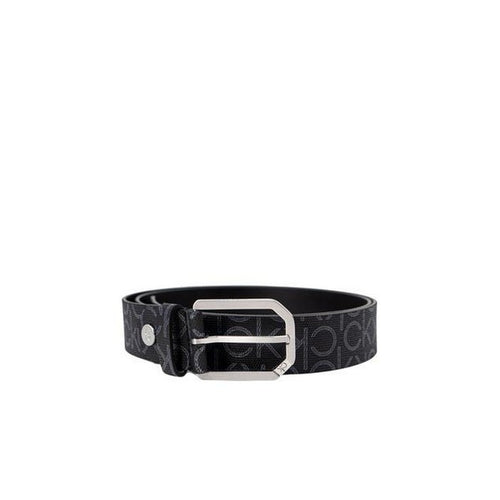 Ceinture Noire en Cuir avec Motifs