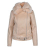 Veste Rose avec Col Fourrure