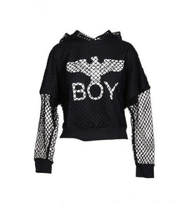 Sweat Noir à Capuche en Coton