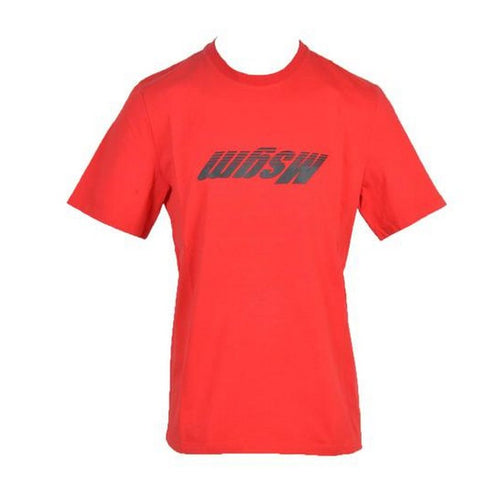 T-Shirt Rouge en Coton Imprimé Logo