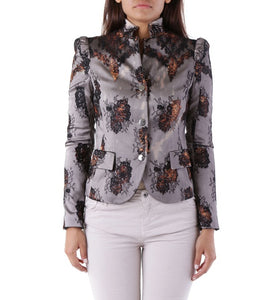 Blazer Noir à Col Montant