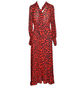 Robe Noire à Pois Rouges