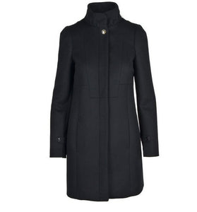 Manteau Noir en Laine Mélangée