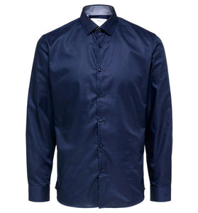Chemise Bleu Foncé en Coton