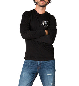 T-Shirt Noir en Coton à Manches Longues