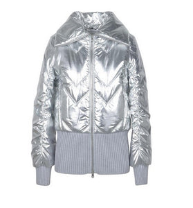 Doudoune Courte Argentée