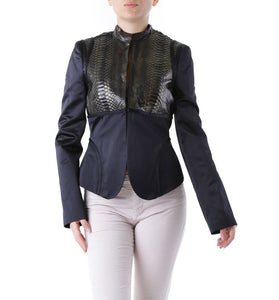 Blazer Noir à Col Montant