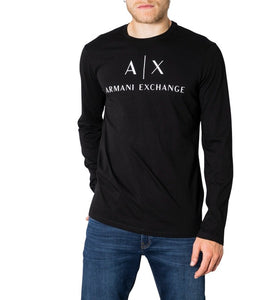 T-Shirt Noir en Coton à Longues Manches