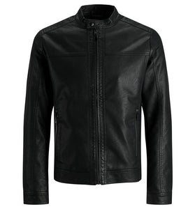 Veste Biker en Cuir Lisse