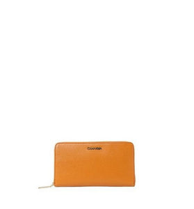 Portefeuille Orange en Cuir