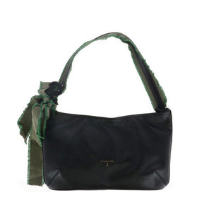 Sac à Main Noir et Vert en Cuir