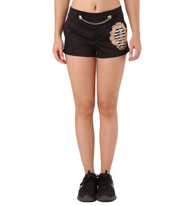 Mini-Short Noir Ancre Marine