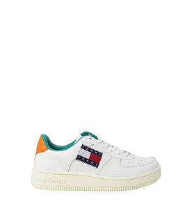 Baskets Blanches en Cuir avec Logo