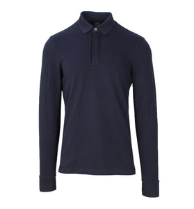 Polo Bleu à Longues Manches