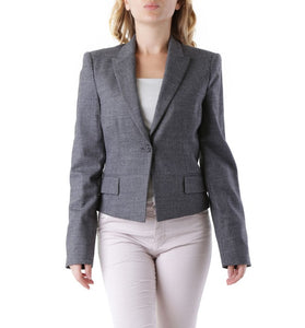 Blazer Gris en Laine Mélangée