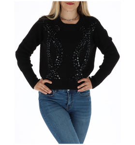 Pull-over Noir en Laine