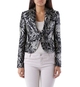 Blazer Gris en Coton Mélangé