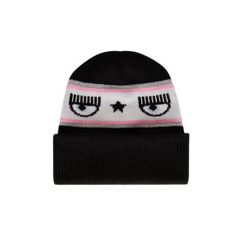 Bonnet Noir et Blanc en Laine