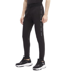 Pantalon Slim Noir en Coton Mélangé
