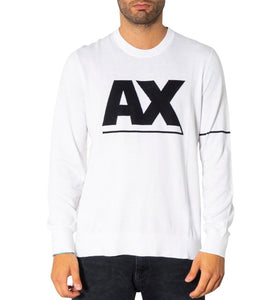 T-Shirt Blanc en Coton avec Imprimé "AX"
