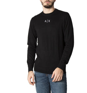 Pull Noir en Coton Mélangé