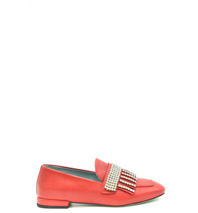 Mocassins Rouges en Cuir